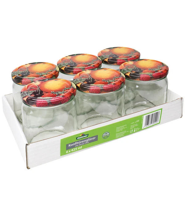 Dehner Konfitürenglas, 425 Ml, 6er-Set 3 Dehner Konfitürenglas, 425 Ml, 6er-Set