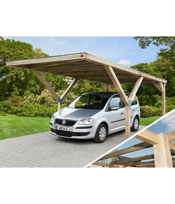 Weka Y-Einzelcarport 612 Ohne Dacheindeckung, Ca. B306/H250/T606 Cm 3 Weka Y-Einzelcarport 612 Ohne Dacheindeckung, Ca. B306/H250/T606 Cm
