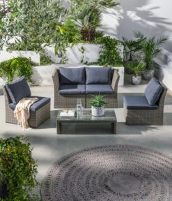 Dehner Geflecht-Lounge Rom, 4-teilig 25 Dehner Geflecht-Lounge Rom, 4-teilig -Biohort Verkäufe 4407334 WE MO 001 DehnerGeflechtLoungeRomNEU