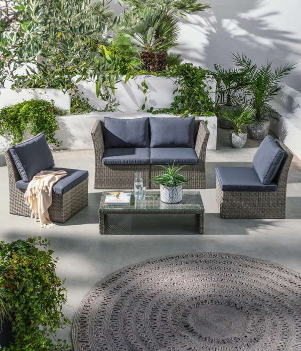 Dehner Geflecht-Lounge Rom, 4-teilig 8 Dehner Geflecht-Lounge Rom, 4-teilig – Bild 6