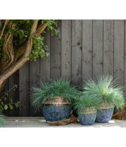 Dehner Keramik-Topf Mystras, Rund, Blau-braun -Biohort Verkäufe 4441317 4441341 4441408 WE MO 002 DehnerKeramikTopfMystrasrundblaubraun