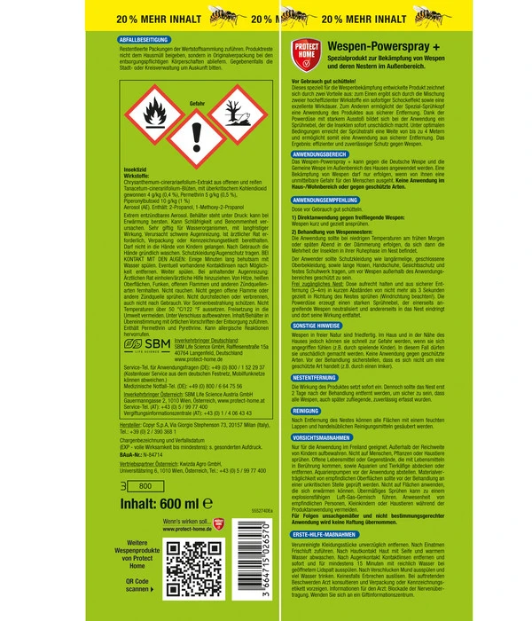 PROTECT HOME Forminex Wespen Power-Spray +, 600 Ml 4 PROTECT HOME Forminex Wespen Power-Spray +, 600 Ml – Bild 2