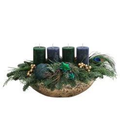 Biohort Verkäufe 46 Adventsgesteck Peacock, Ca. B45/H25/T22 Cm