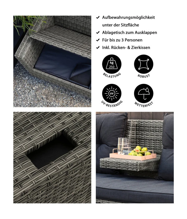 Dehner Flecht-Truhenbank Föhr, 3-Sitzer 10 Dehner Flecht-Truhenbank Föhr, 3-Sitzer – Bild 8