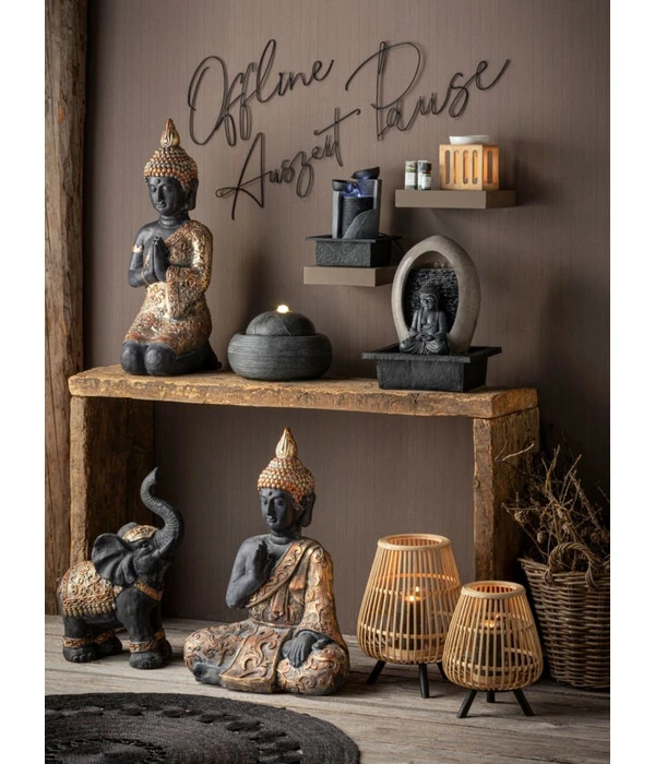 Dehner Magnesia-Buddha, B46/H64/T29 Cm 4 Dehner Magnesia-Buddha, B46/H64/T29 Cm – Bild 2