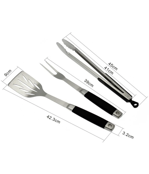 Dehner BBQ Edelstahl-Grillbesteck, 3-teilig 4 Dehner BBQ Edelstahl-Grillbesteck, 3-teilig – Bild 2
