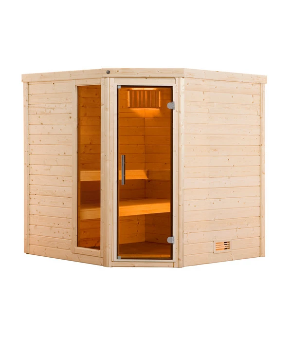 Weka Sauna Turku Mit Glastür Und Fenster Inkl. Ofen, Ca. B195/H205/T178 Cm 3 Weka Sauna Turku Mit Glastür Und Fenster Inkl. Ofen, Ca. B195/H205/T178 Cm