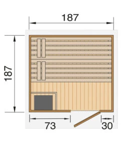 Weka Saunahaus Naantali Inkl. Ofen, Ca. B187/H253/T187 Cm -Biohort Verkäufe 6914949 WE DE 001 WekaSaunahausNaantaliGrundriss