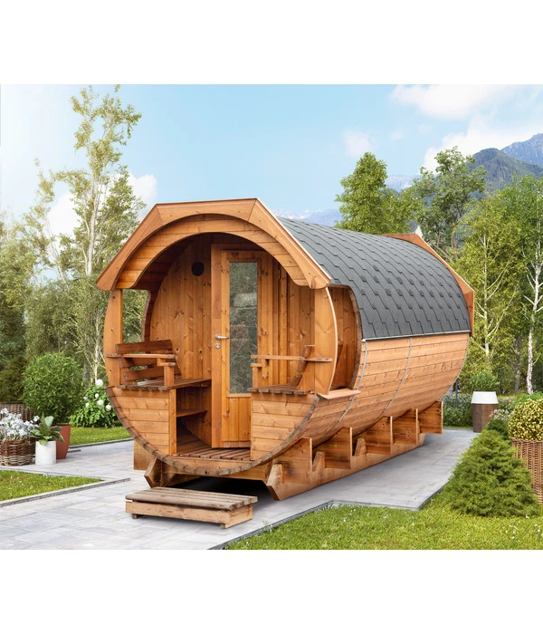 Wolff Finnhaus Saunafass Premium Svenja 1 Montiert Thermoholz, Ca. B226/H252/T411 Cm 4 Wolff Finnhaus Saunafass Premium Svenja 1 Montiert Thermoholz, Ca. B226/H252/T411 Cm – Bild 2