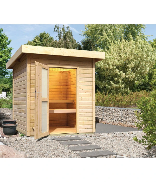 Wolff Finnhaus Saunahaus Lenja 40, Inkl. Ofen, Ca. B232/H226/T226 Cm 4 Wolff Finnhaus Saunahaus Lenja 40, Inkl. Ofen, Ca. B232/H226/T226 Cm – Bild 2