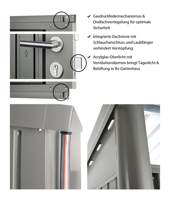 Biohort Gerätehaus AvantGarde® A7, Ca. B260/H217/T300 Cm 4 Biohort Gerätehaus AvantGarde® A7, Ca. B260/H217/T300 Cm – Bild 2